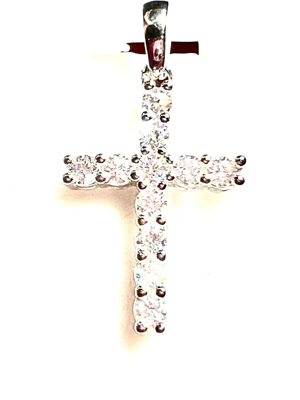 Sterling Silver Cross Pendant with DAZZLING Quality Moisannite Stones. MSRP $250